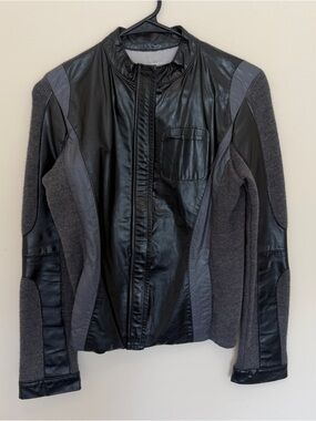 Lazaro Jet Moto Jacket premium Argentine cowhide napa leather and wool-blend